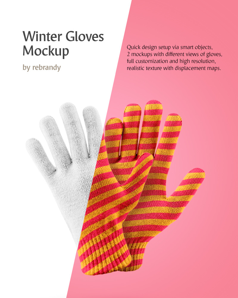 Download Winter Gloves Product Mockup #68680 - TemplateMonster