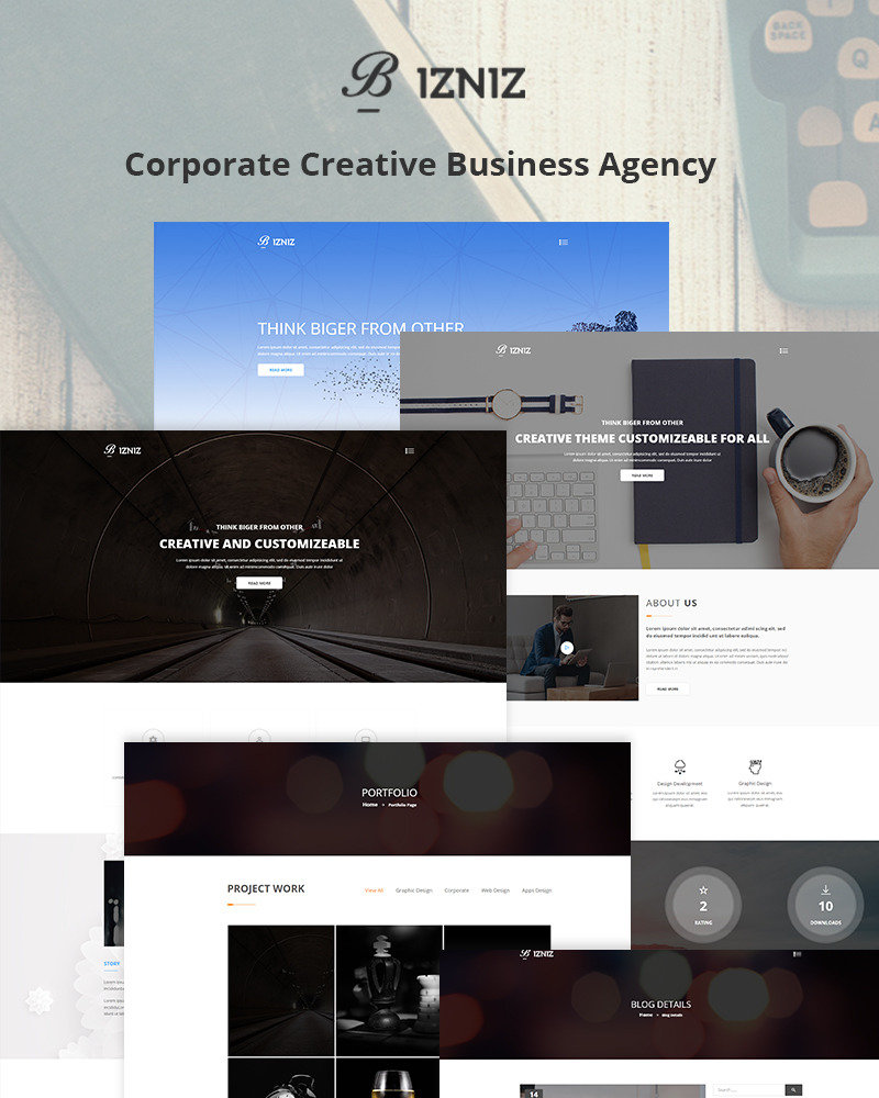 Bizniz – Creative Agency Website Template - TemplateMonster