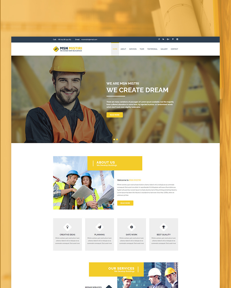 Msn Mistiri - Construction Website Template - TemplateMonster