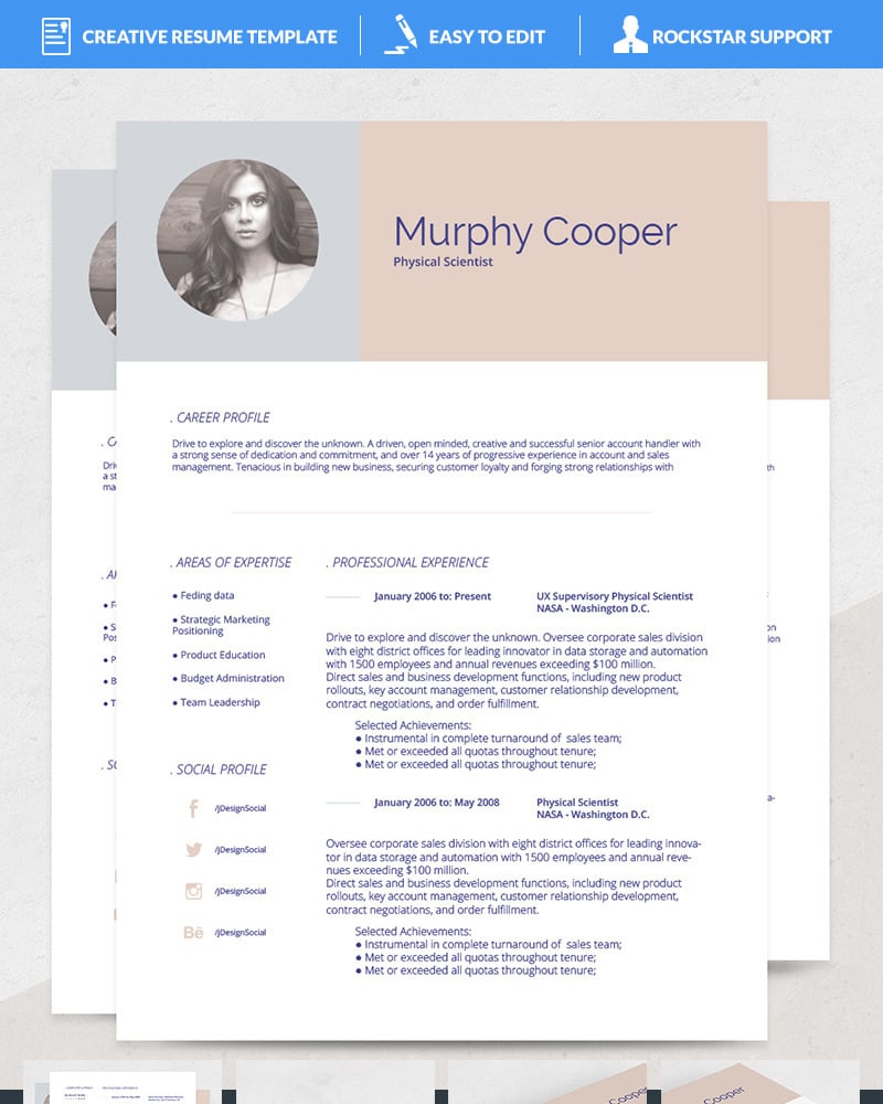 Murphy Resume Template #69184 - TemplateMonster