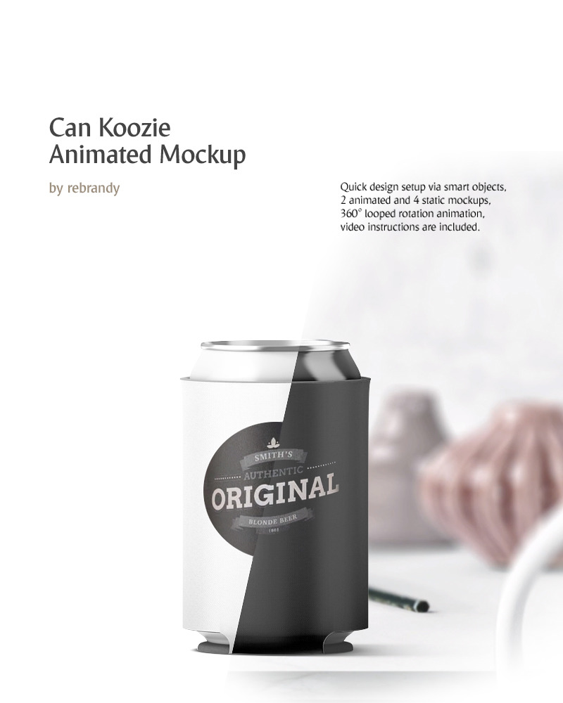 Download Can Koozie Animated Product Mockup #69317