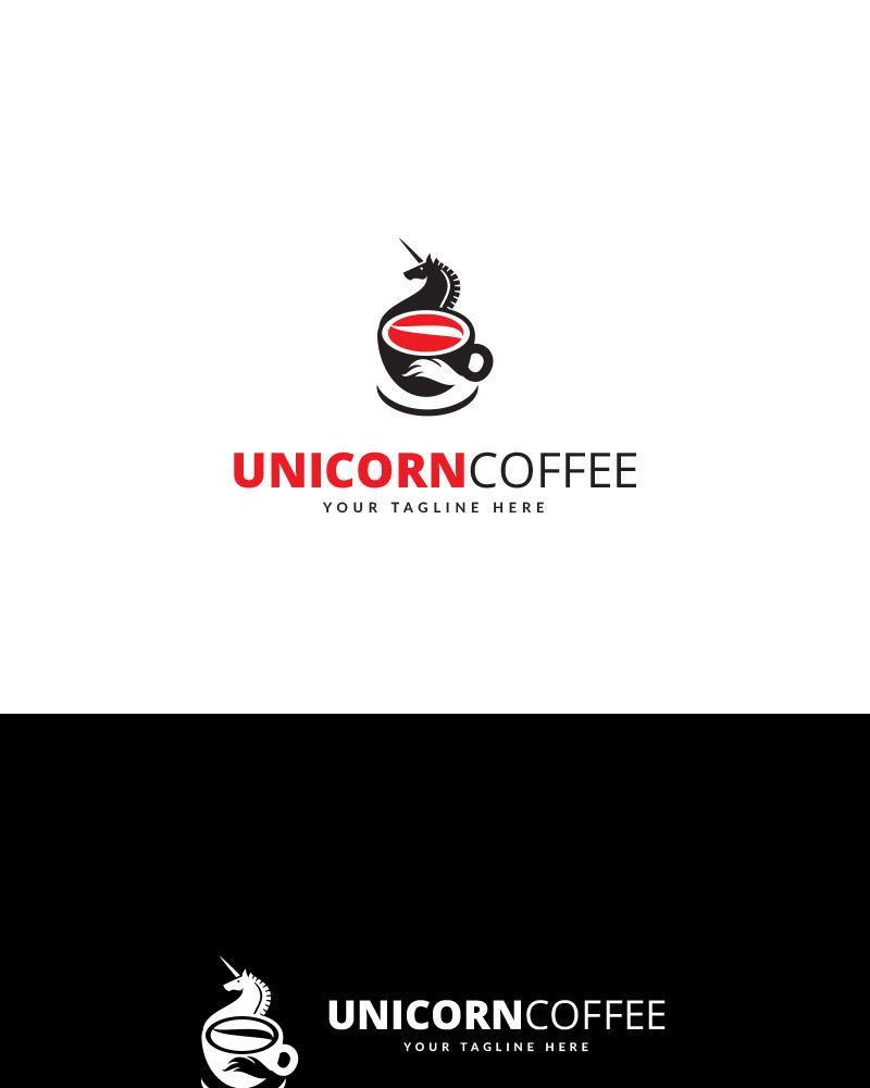 Tek Boynuzlu Kahve Logo Şablonu 69346 TemplateMonster