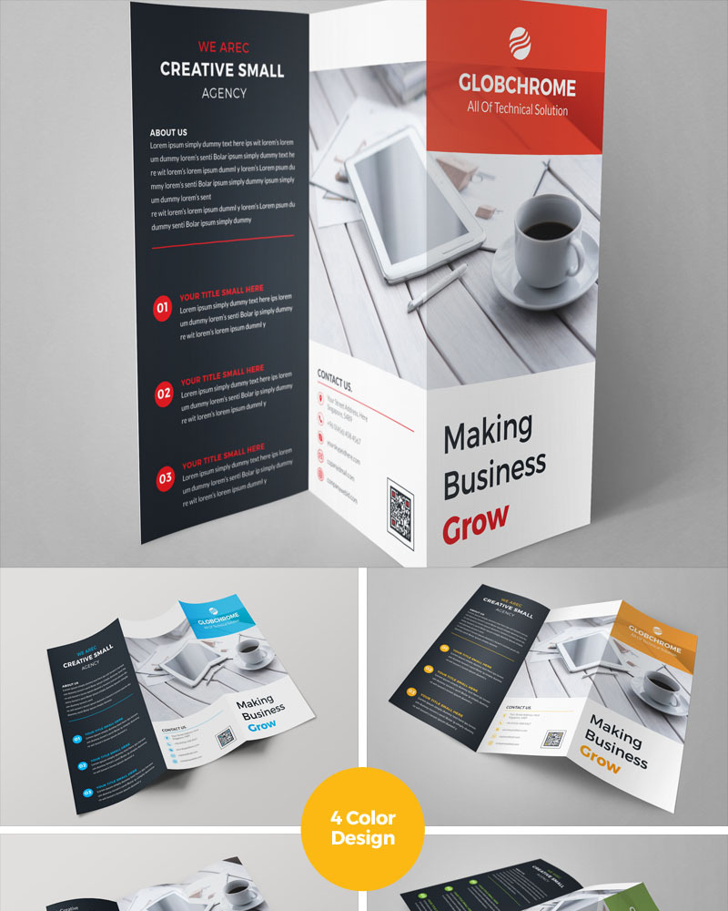 Square Tri-Fold Brochure Template - Corporate Identity Template