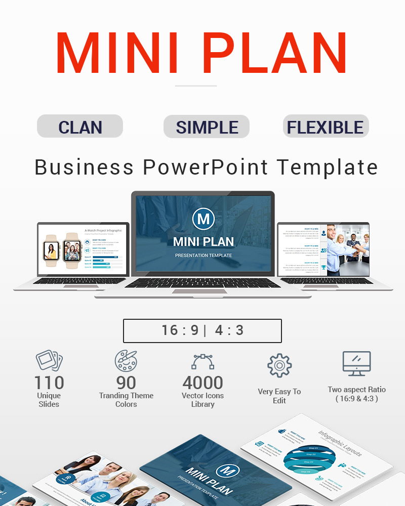 Mini Plan Presentation PowerPoint template TemplateMonster