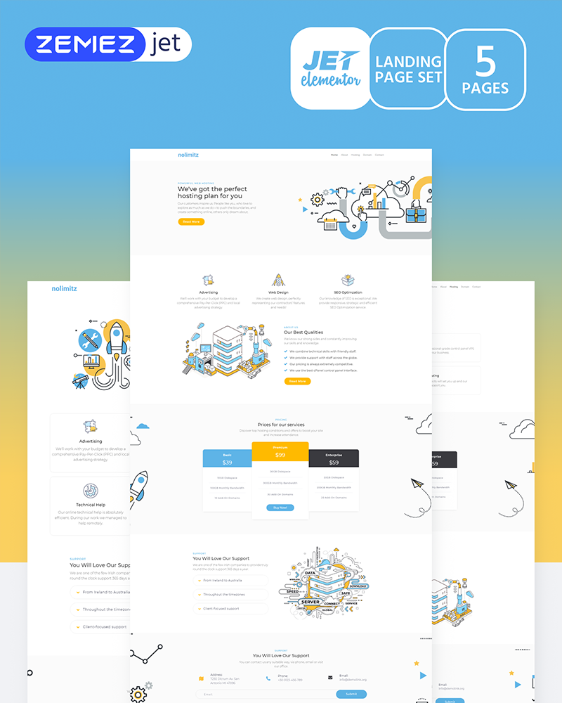 Hostirom - Hosting - Jet Elementor Kit - TemplateMonster