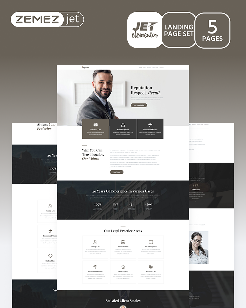 Justicon - Lawyer Elementor Jet Kit #70185 - TemplateMonster