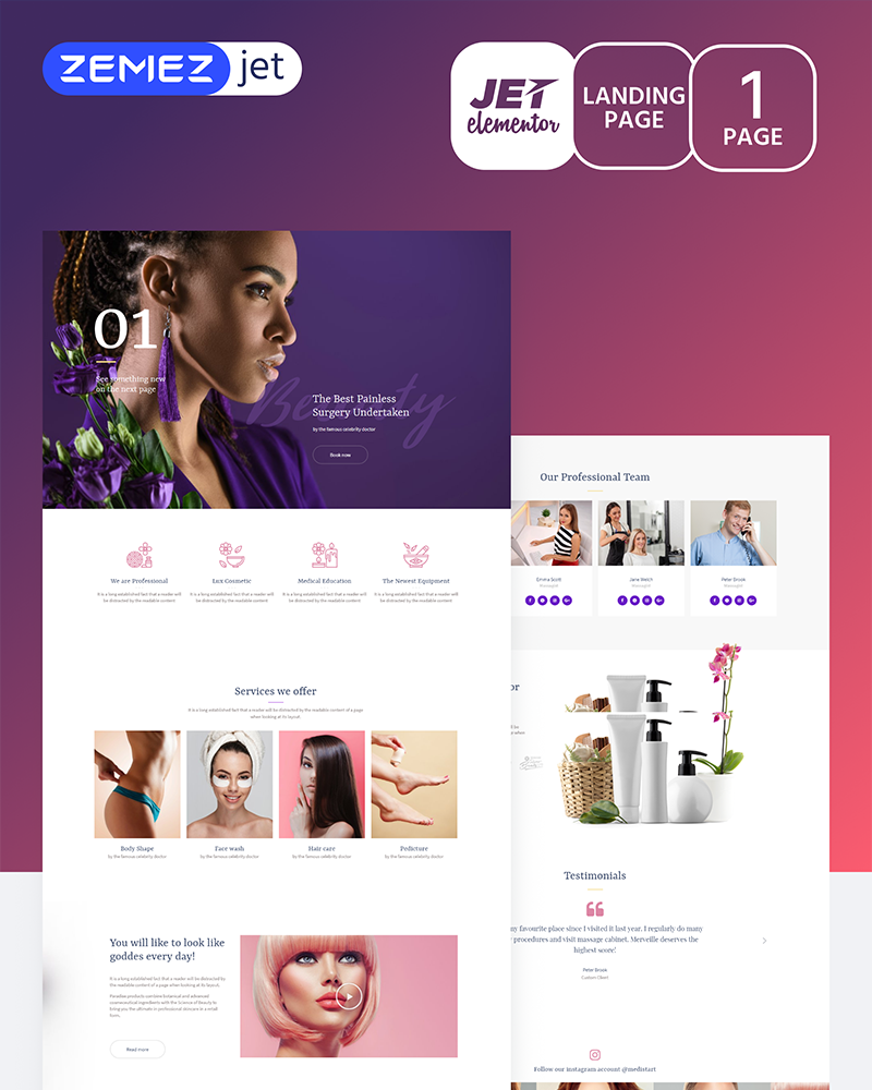 Purplex - Spa Salon - Jet Elementor Kit - TemplateMonster