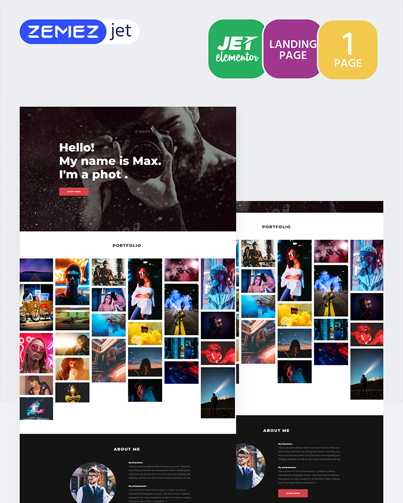 Shootex - Photographer - Jet Elementor Kit - TemplateMonster