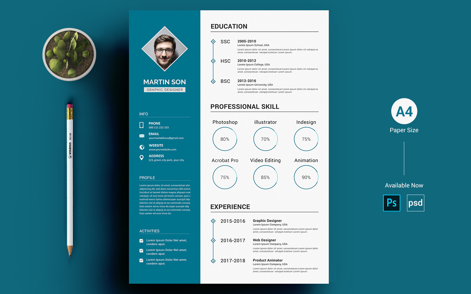 Martin Son – CV & Resume Template - TemplateMonster