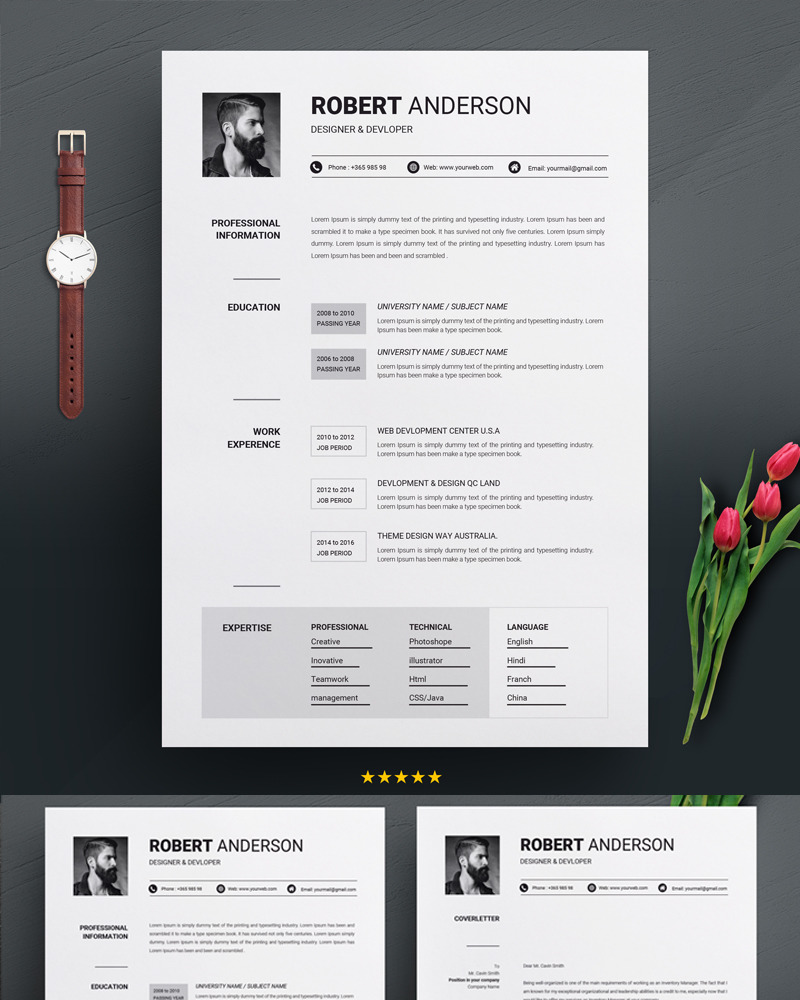 Robert Anderson Clean Resume Template - TemplateMonster