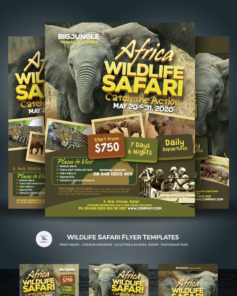 Wildlife Safari Flyers - Corporate Identity Template