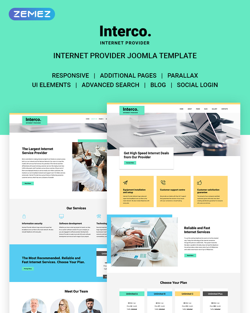 Interco Internet Joomla Template 71167