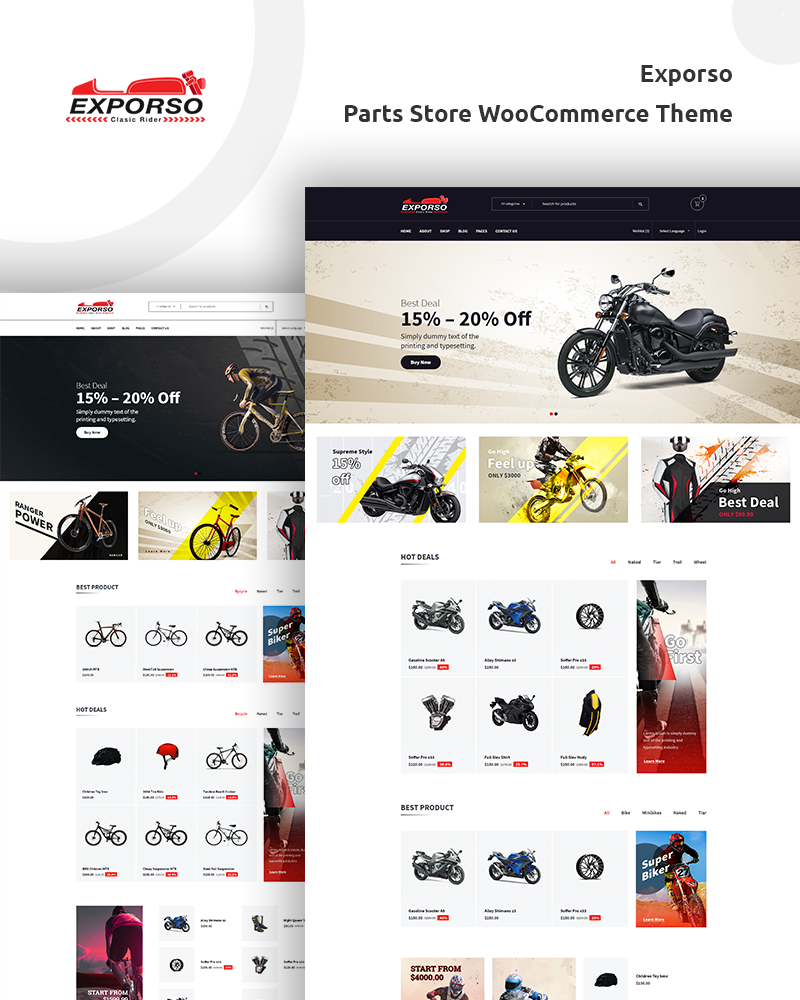 Exporso Bike Parts Store Theme