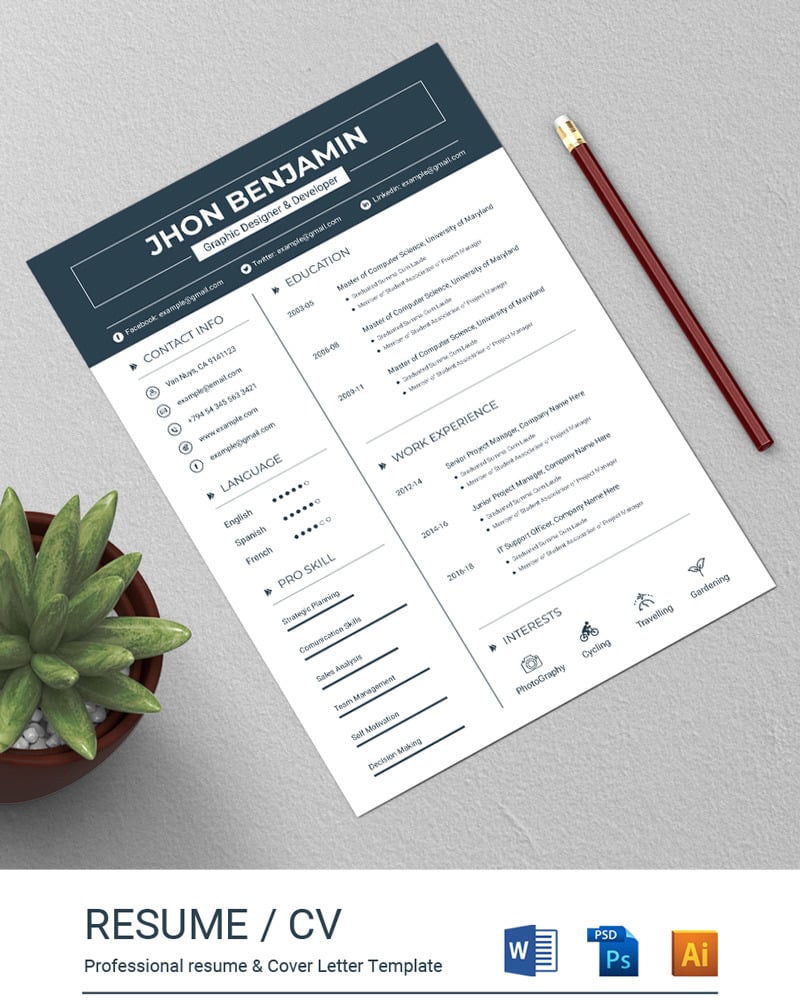 John Resume Template 71205 Templatemonster