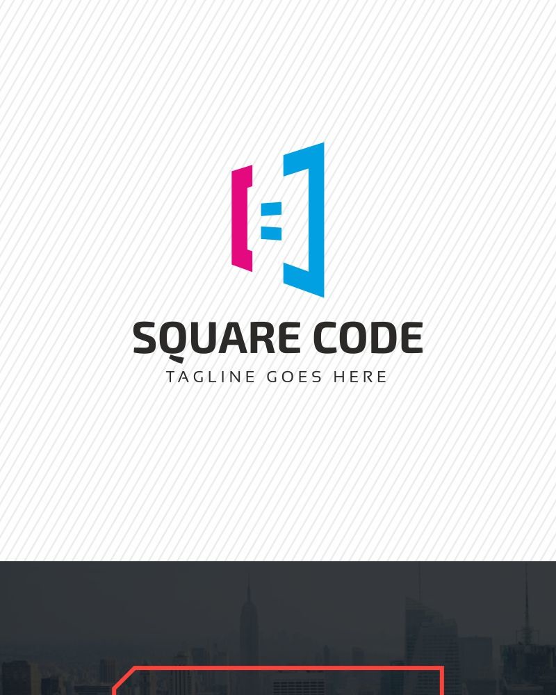 Square Code Logo Template 71544 TemplateMonster