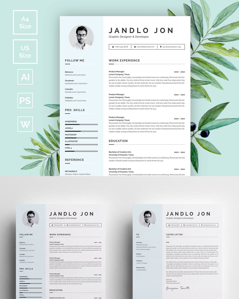 free resume download for photoshop cs3