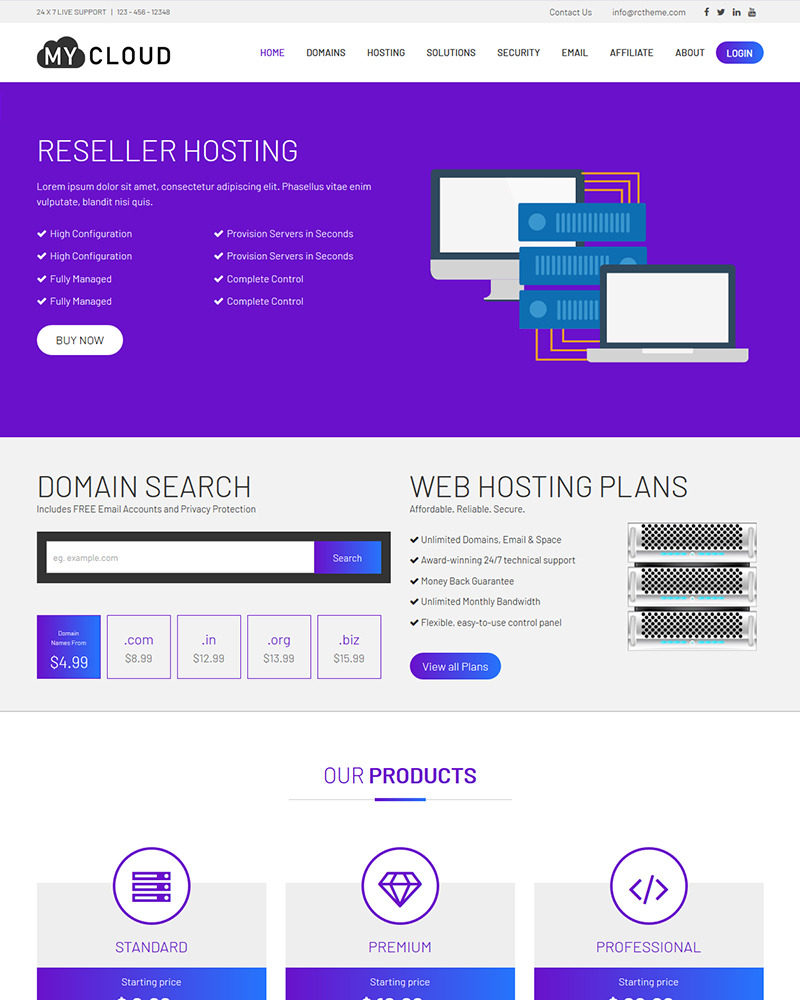 My Cloud Website Template #73539 - TemplateMonster