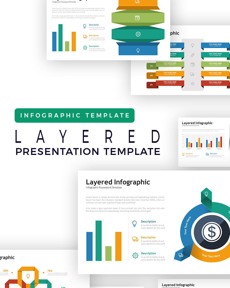 Layered Presentation - Infographic PowerPoint template