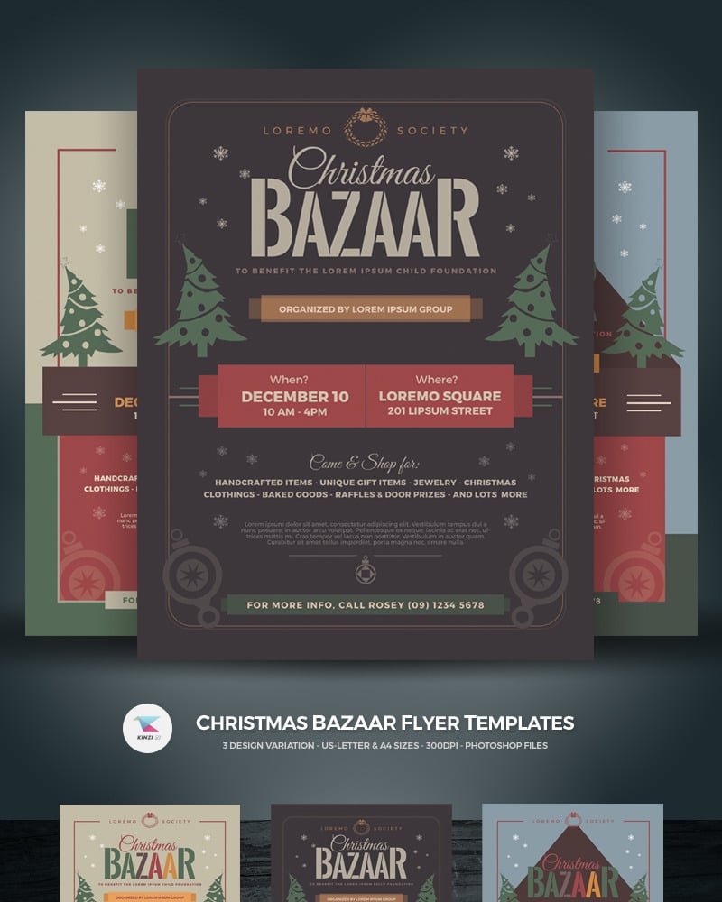 Christmas Bazaar Flyers Corporate Identity Template