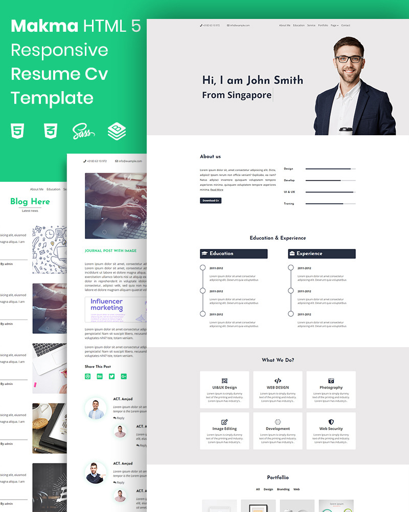 MAKma HTML5 Resume Template Landing Page Template