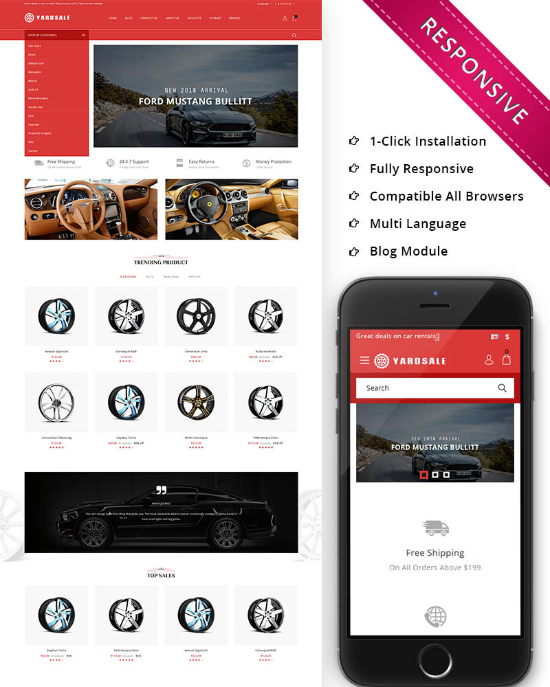 Yardsale Automobile Store Premium OpenCart Template Yardsale Automobile Store Premium OpenCart Template