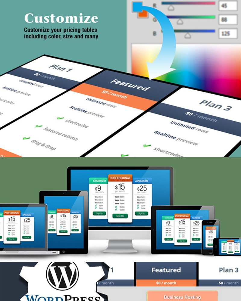 Wordpress tables. Wordpress plugin.