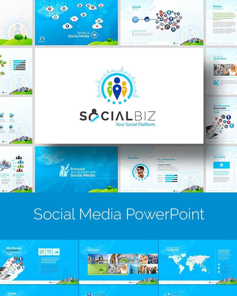 SocialBiz | Social Media PowerPoint template