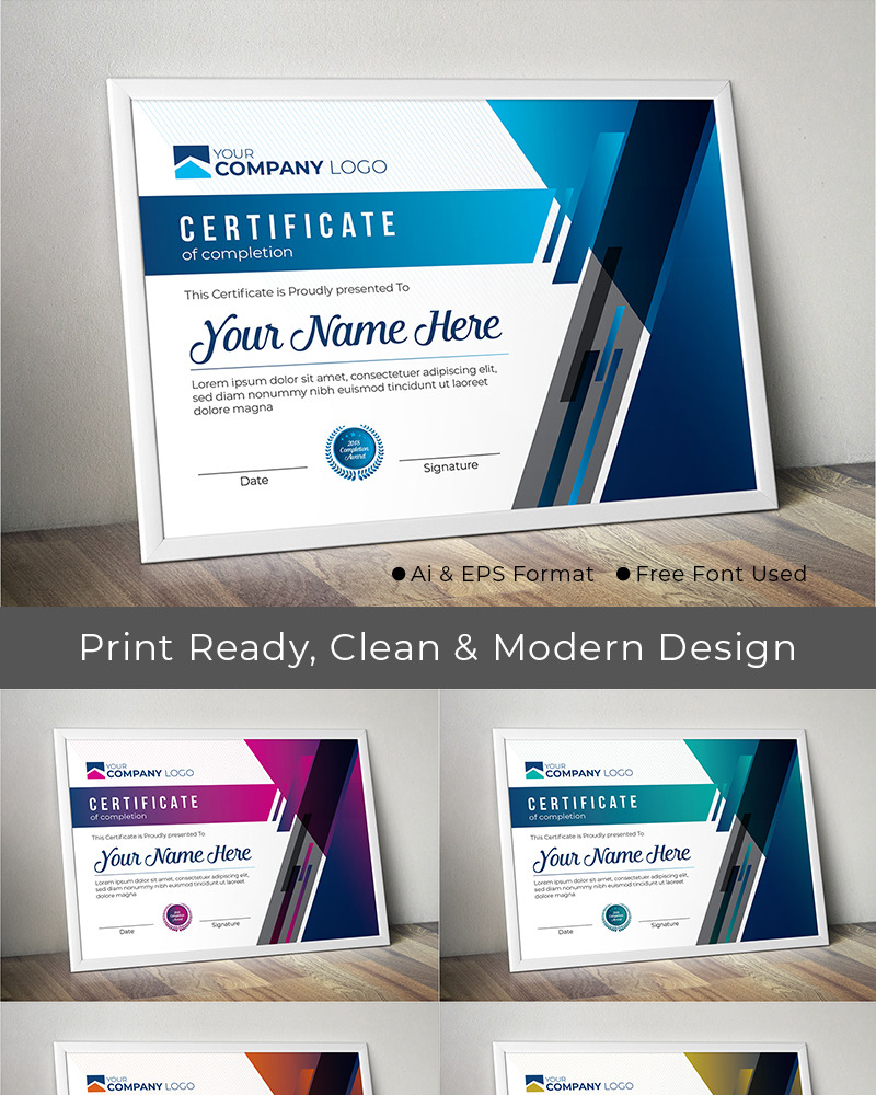 Modern Award Certificate Template #74061 - TemplateMonster