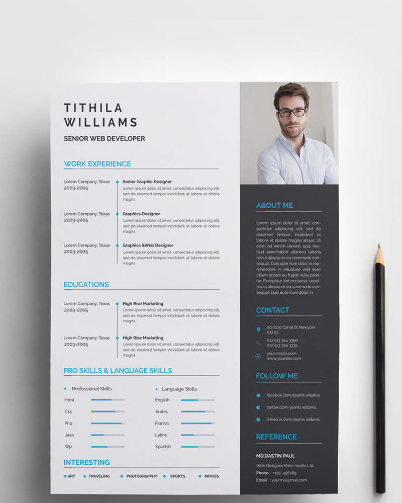 Tithila Willams Graphics Designer Resume Template