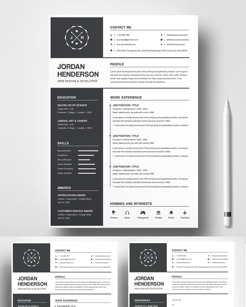 Jordan Henderson Resume Template #74246 - TemplateMonster