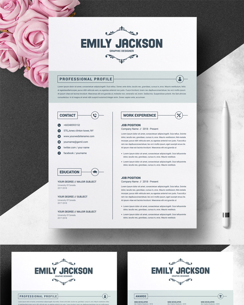 Emily Jackson Resume Template #74376 - TemplateMonster