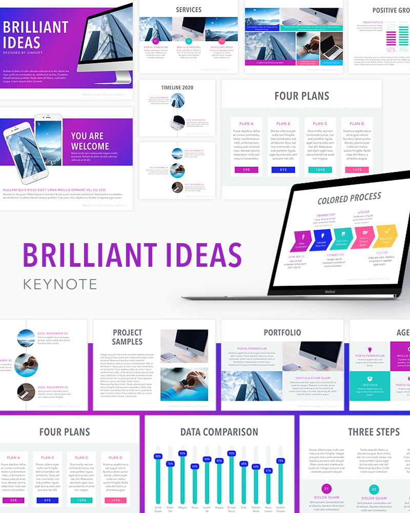 Brilliant Ideas - Keynote template #74406 - TemplateMonster