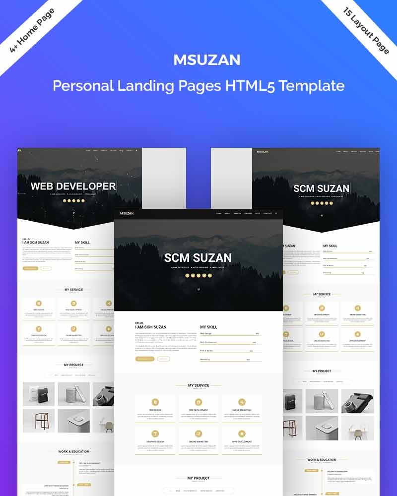 Msuzan - Personal Landing Page Template - TemplateMonster
