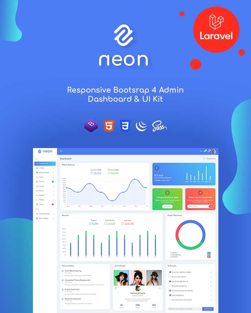 Neon - Responsive Bootstrap & Laravel Admin Template