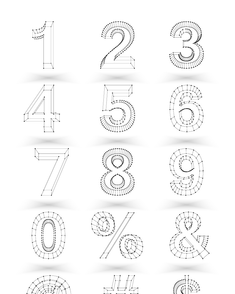 3D Mesh Numbers Pattern 75202 TemplateMonster