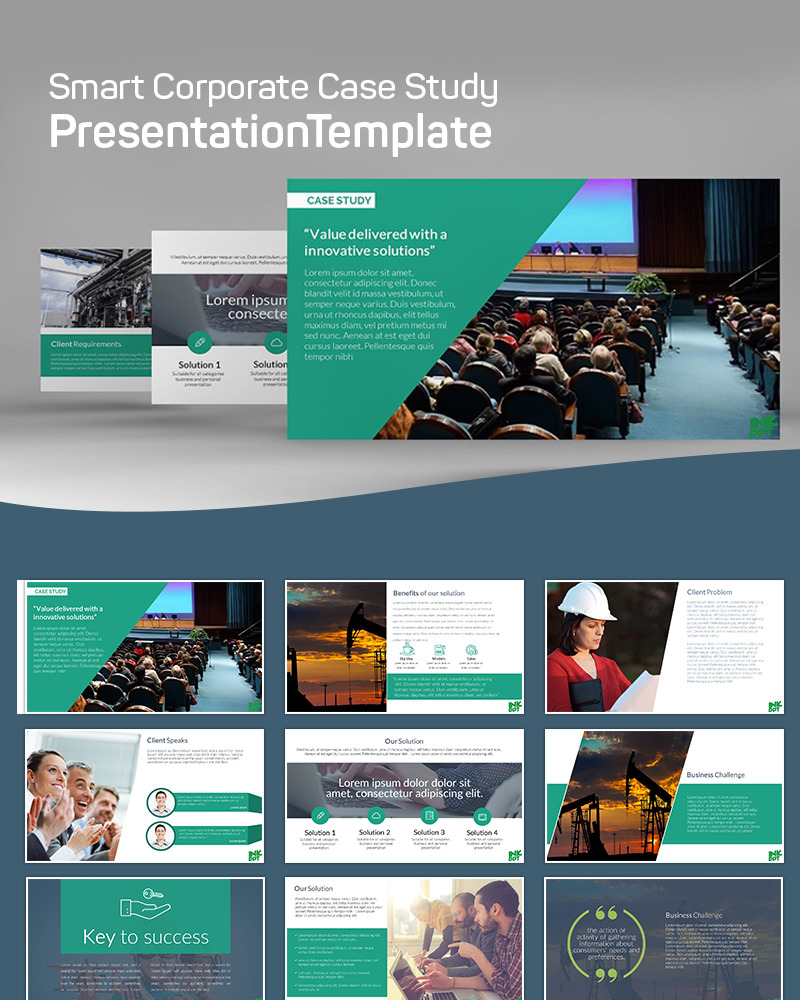 Modern Case Study - PowerPoint template - TemplateMonster