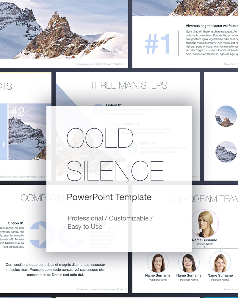 Cold Silence PowerPoint template #75545 - TemplateMonster