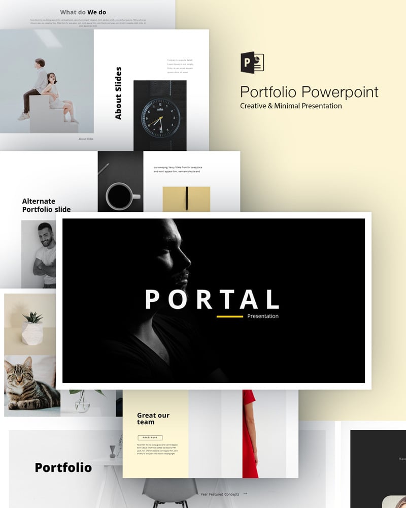 Portfolio - PowerPoint template #75689 - TemplateMonster