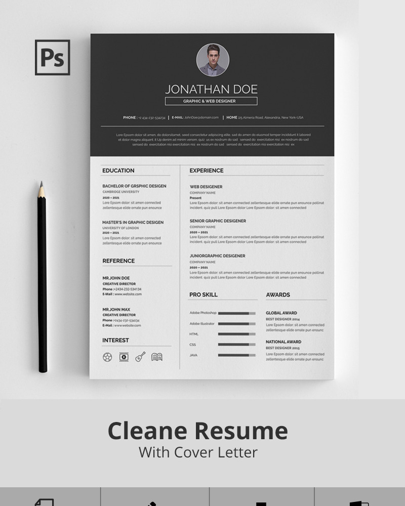 Jonathan Doe CV Resume Template #75973 - TemplateMonster