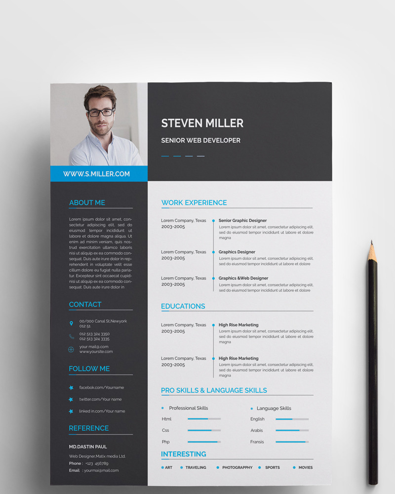 Steven Miller Word Resume Template #76384 - TemplateMonster