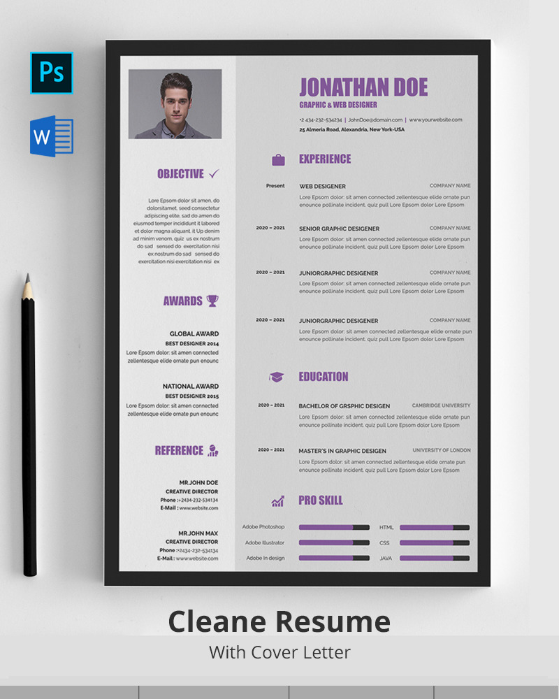 Jonathan Doe CV Resume Template #76405 - TemplateMonster