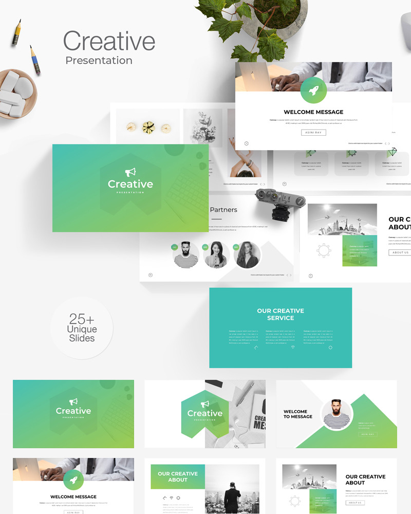 Creative - PowerPoint template #76755 - TemplateMonster