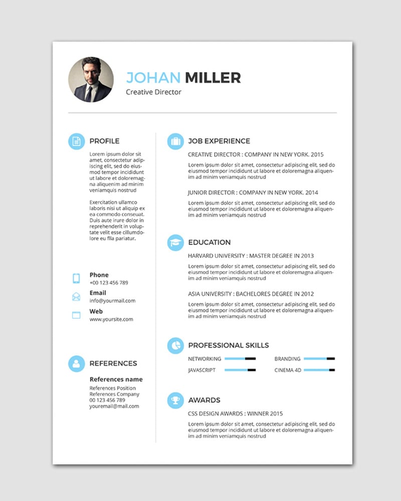 Johan Miller Resume Template #76792 - TemplateMonster