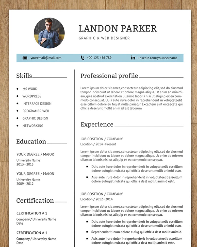 Landon Parker Resume Template 76774 TemplateMonster