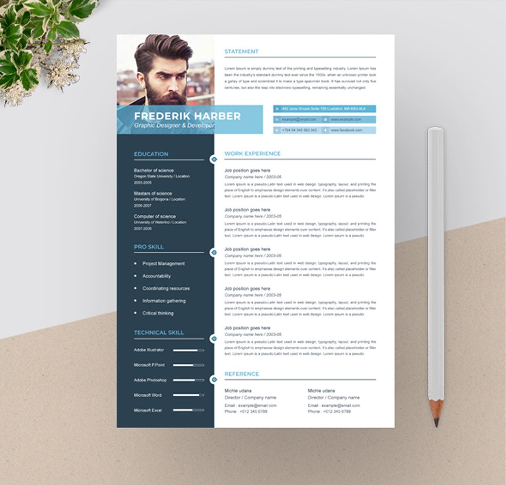 Frederik Harber Resume Template #76825 - TemplateMonster