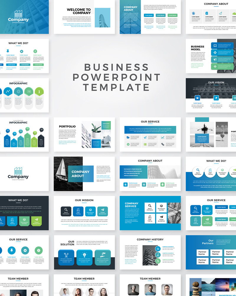 Clean Business Presentation PowerPoint template