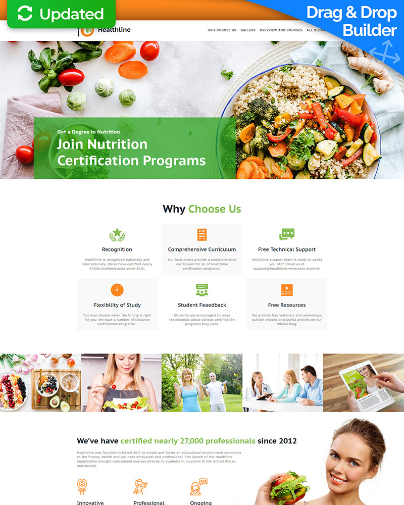 Healthline - Nutrition Landing Page Template