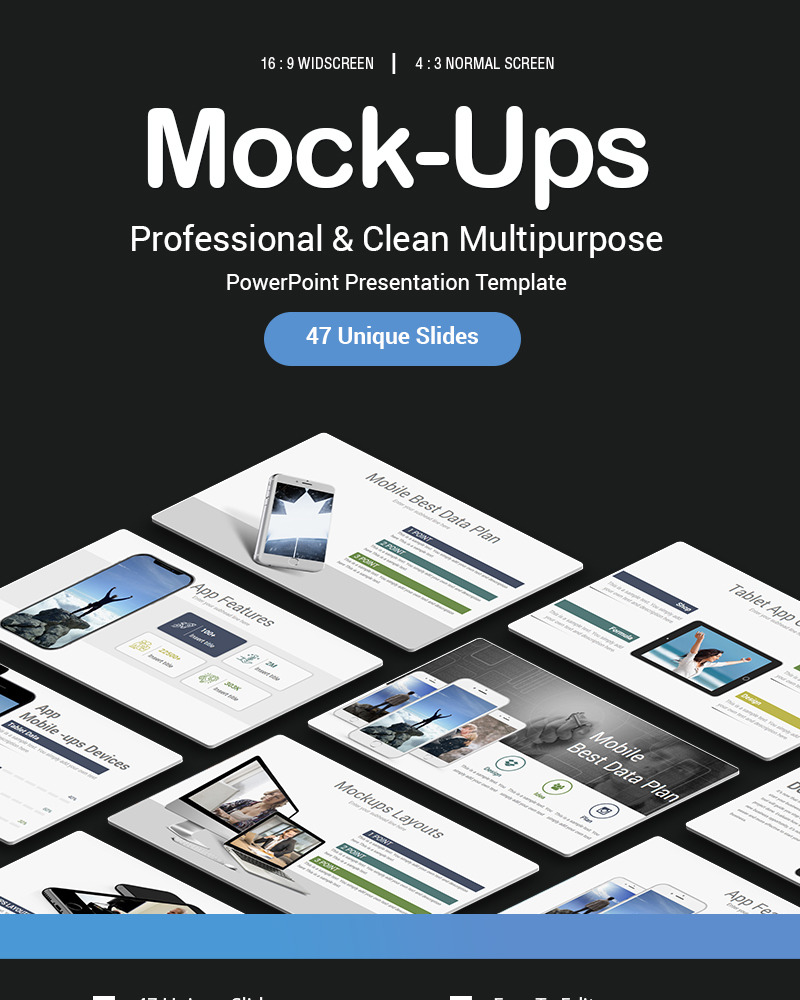 Mock-ups PowerPoint template #77027 - TemplateMonster