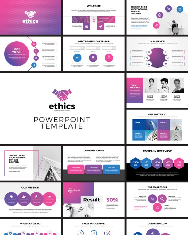 Ethics - Modern Business PowerPoint template