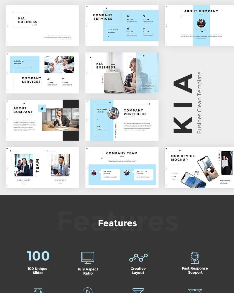 Kia - Business Clean Powerpoint PowerPoint template